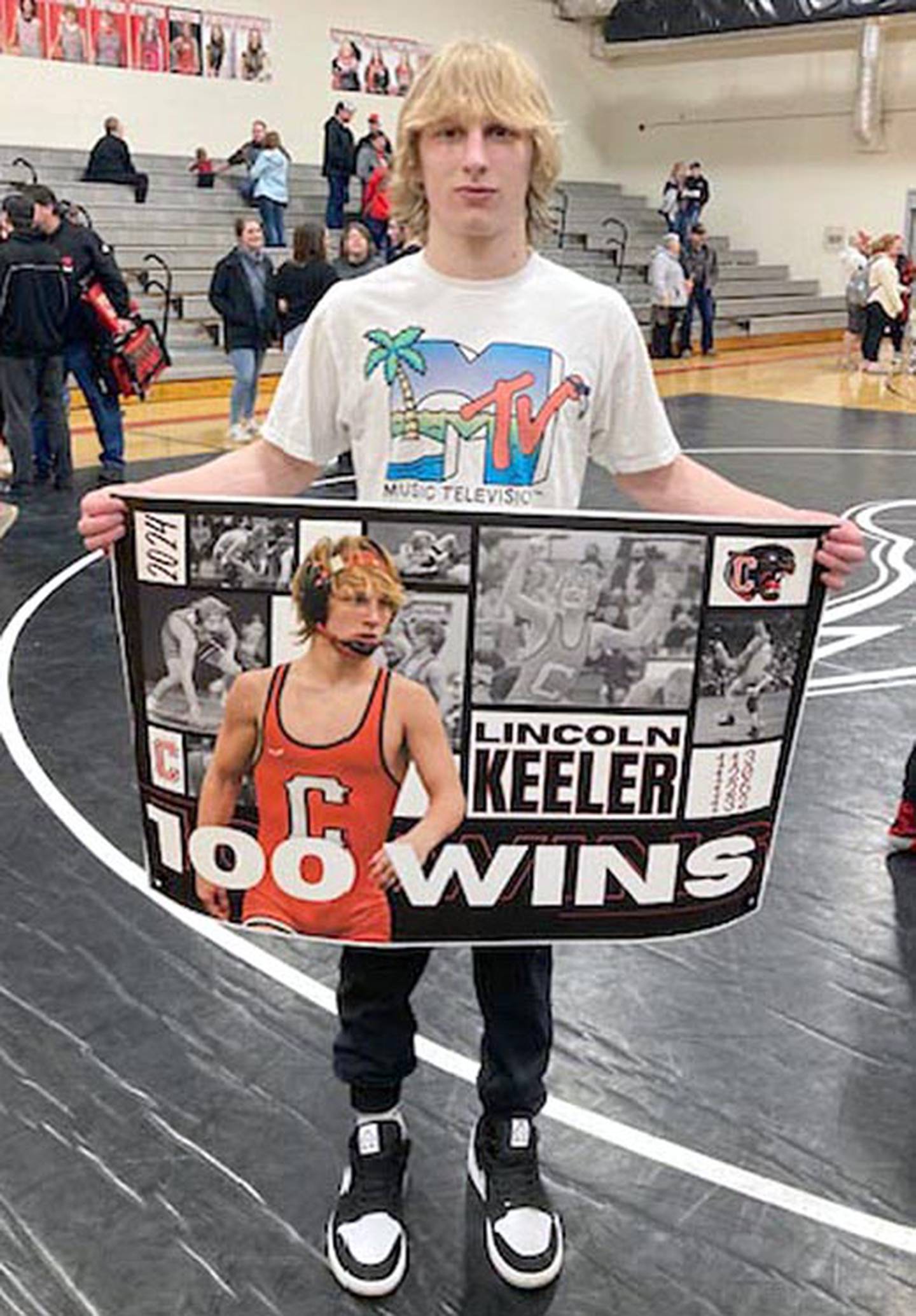 Creston 132-pounder Lincoln Keeler became the seventh member of this Creston team to reach 100 career wins Thursday night.