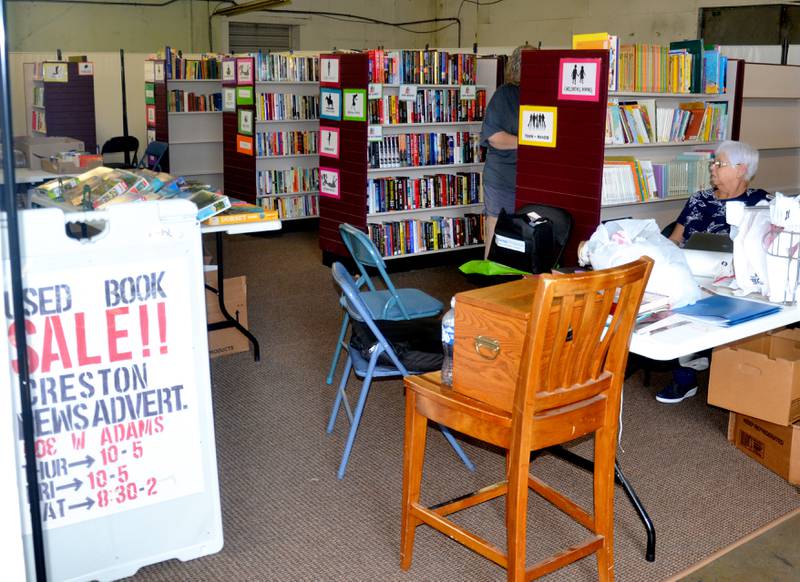 The Friends of the Library book sale will be held at the Creston News Advertieser where the books are being held year round. Guests are asked to enter through the side door on Division Street.