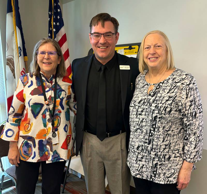 From left, Angie Hance, Green Hills Chief Administrator Jason Plourde and Diane Hoskinson as Hance and Hoskinson's retirement party earlier this year.