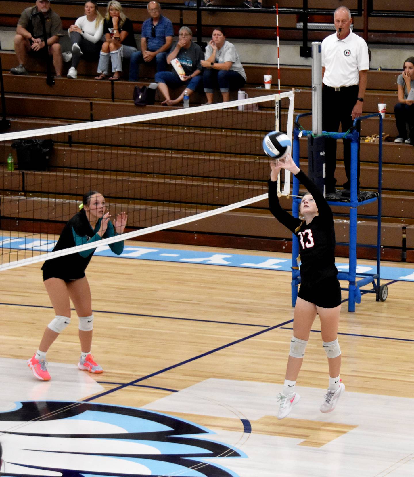 Mount Ayr sophomore Jaylee Shaffer sets the ball. She had five assists against Southwest Valley.