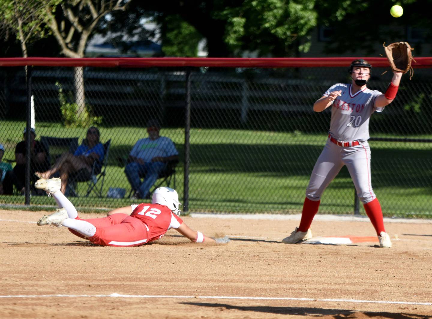 First baseman Kennedy Strider gets the out at first on a double play.