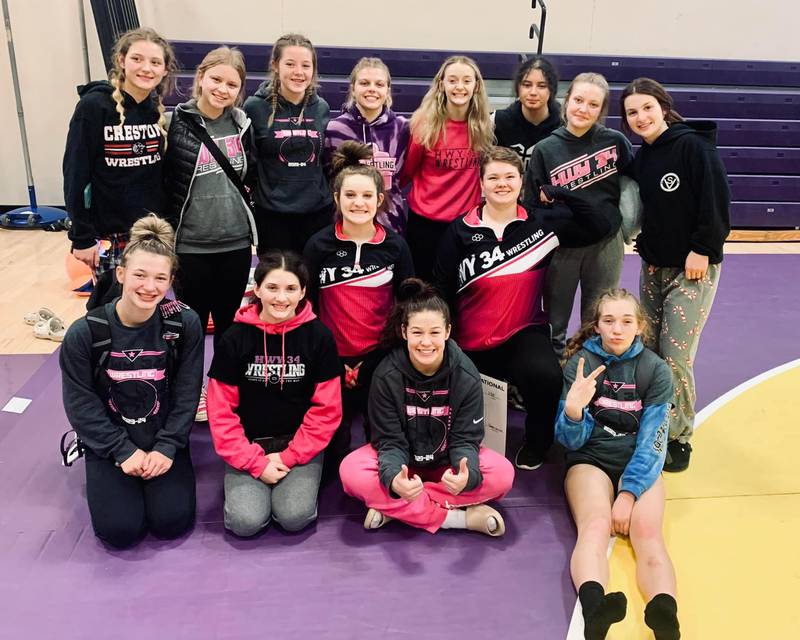 Highway 34 took second out of 20 teams at Central DeWitt. Front row, from left: Alainah Galanakis, Tesi Hudson, Mila Kuhns, Zoey Vandevender. Middle row: Cheyenne Dike, Savannah Sistad. Back row: Sydney Hoffman, manager Sophie Hagle, Brylea Woollums, Evy Marlin, Quynn Foster, Ale Villanueva, Khloe Parker and Grace Keeler.