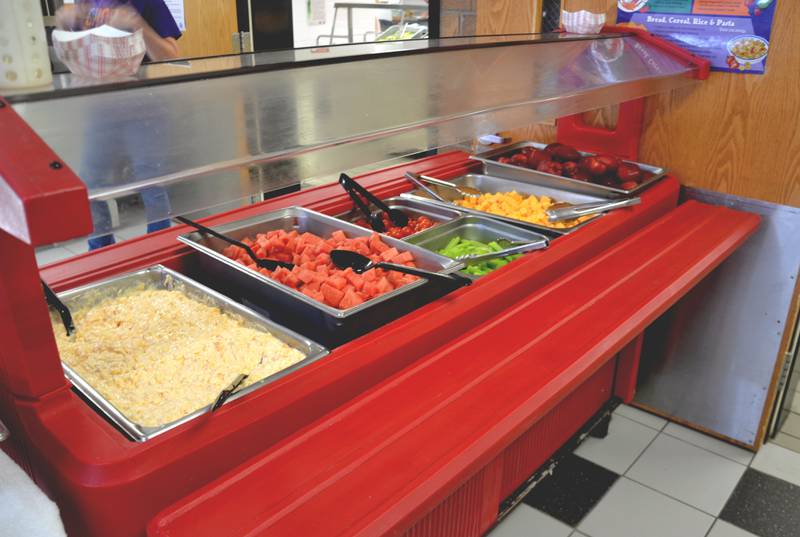 A salad bar is available to all students at the elementary/middle school for free.