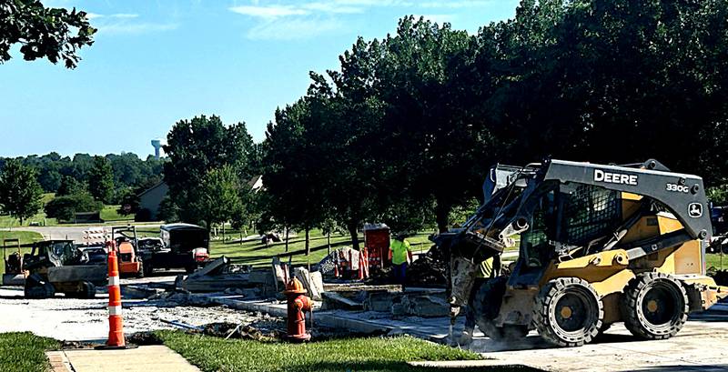 Work progresses adding parking spaces near Greater Regional Health along Country Club Drive. The work, approved by the city of Creston, is expected to be finished in July.
