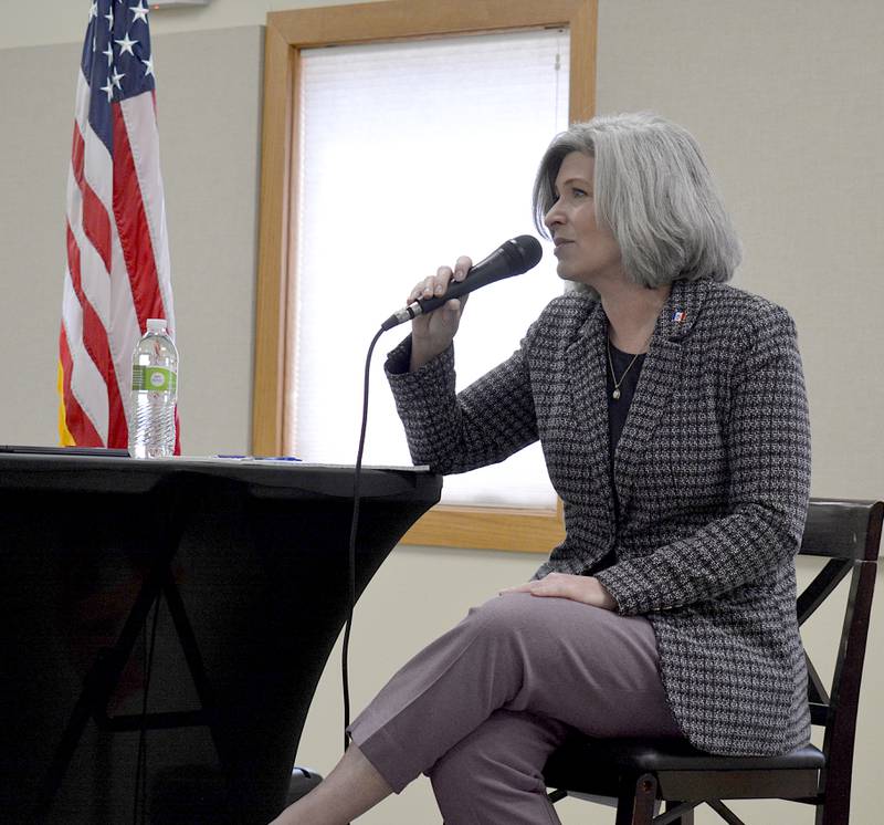Senator Joni Ernst gave answers to rural Iowans about their concerns during Monday's visit to Lenox.